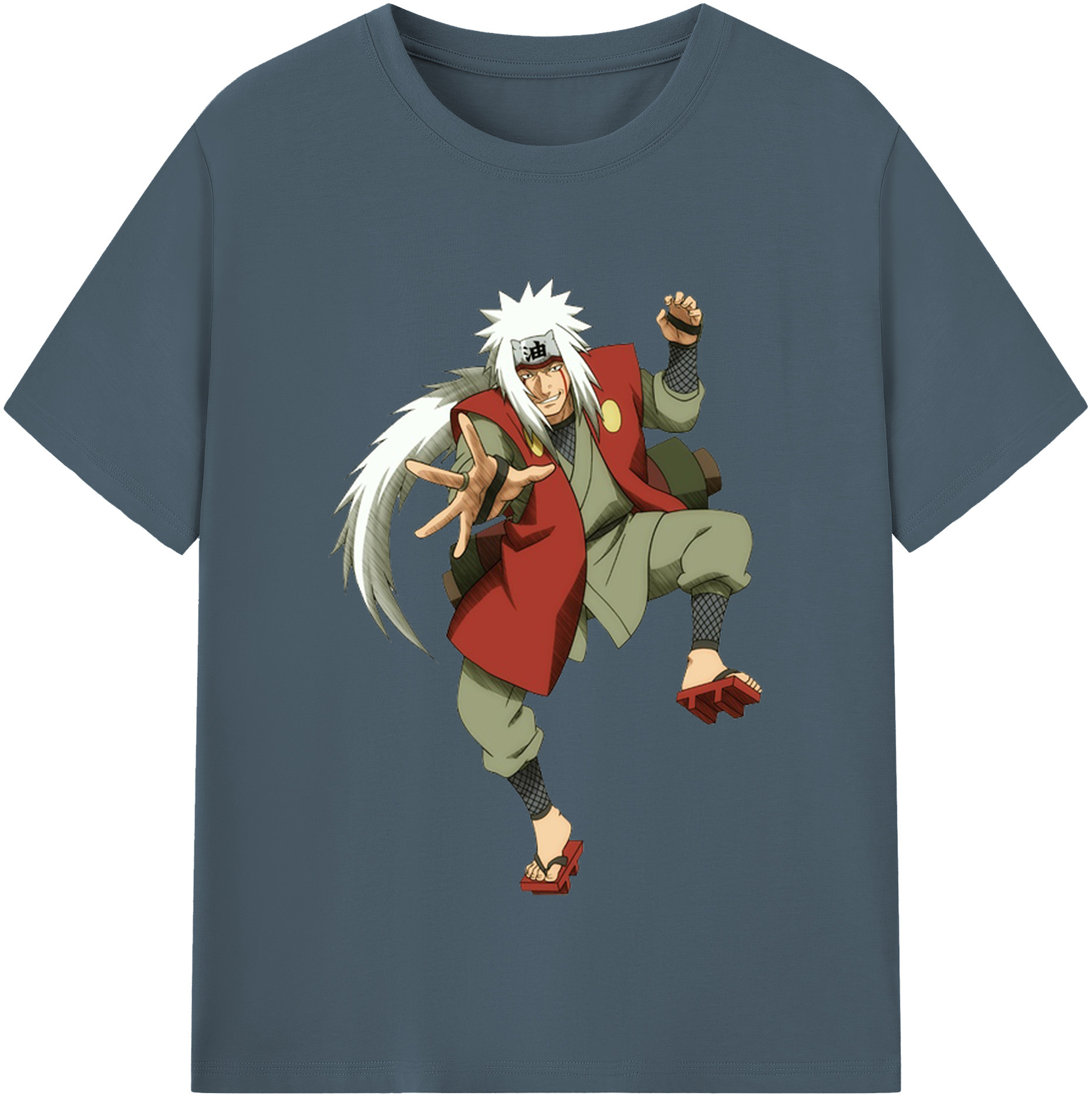 （画像用） NARUTO -ナルト- 自来也（じらいや） Jiraiya 綿100％半袖Tシャツ（フロントプリント）